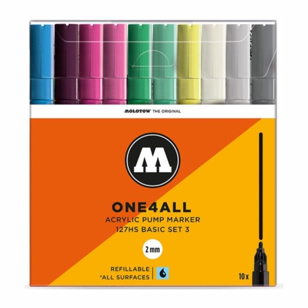 Набір Molotow ONE4ALL 127HS 2мм Basic Set 3 10шт