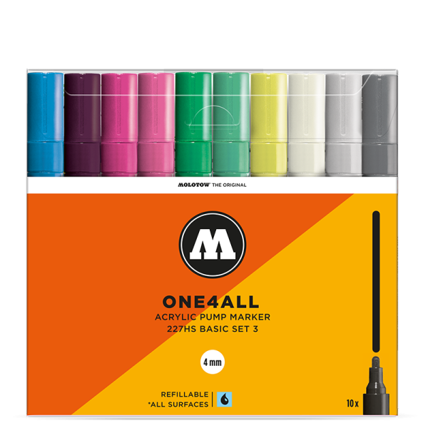 Набір Molotow ONE4ALL 227HS 4мм Basic Set 3 10шт