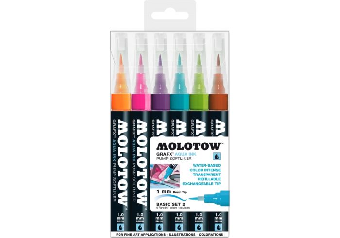 Набір маркерів Molotow AQUA Ink Basic Set 2 6шт