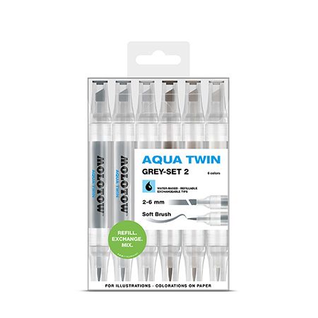 Набір Molotow AQUA TWIN Grey Set 2