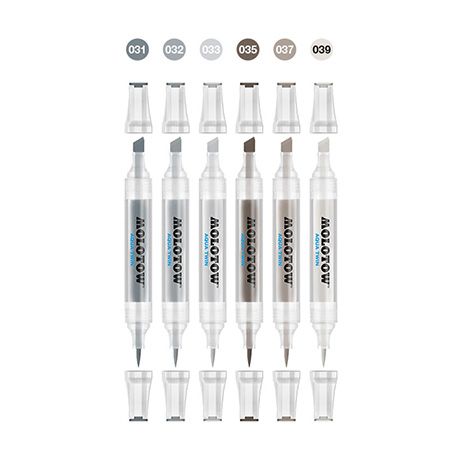 Набор Molotow AQUA TWIN Grey Set 2