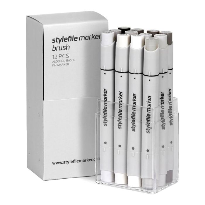 Набор Stylefile Marker Brush 12 Set Warm Grey