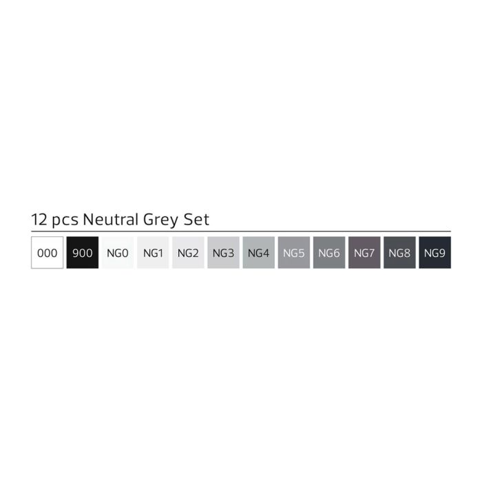 Набор Stylefile Marker Brush 12 Set Neutral Grey купить 