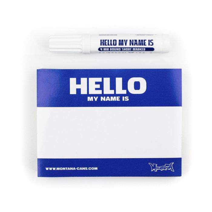 Наклейки Montana Hello My Name Is - Blue 100шт купити