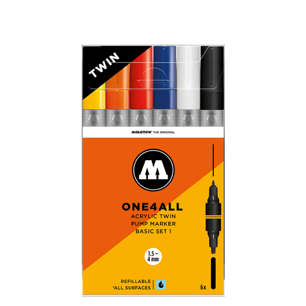 Набір Molotow ONE4ALL Acrylic Twin Basic Set 1 6шт