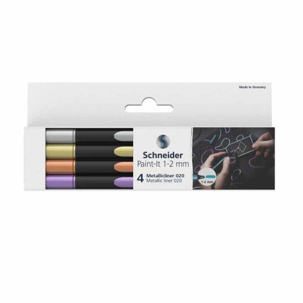 Набір лінерів Schneider Paint-It Metallic Liner 020 1-2мм Wallet 4шт
