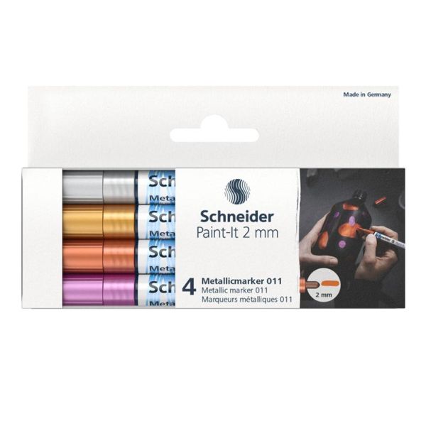 Набір маркерів Schneider Paint-It Metallic Marker 011 2мм Wallet 1 4шт