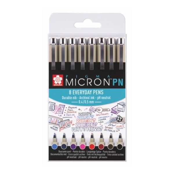 Набір ручок Sakura PIGMA Micron PN Set 8шт