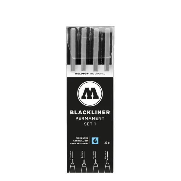 Набір лінерів Molotow Blackliner Pen Set 1 4шт