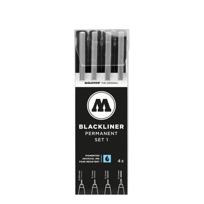 Набір лінерів Molotow Blackliner Pen Set 1 4шт