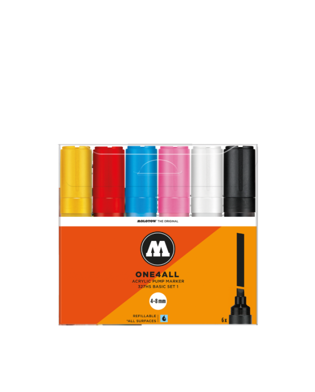 Набор Molotow ONE4ALL 327HS 4-8мм Chisel Set 6шт