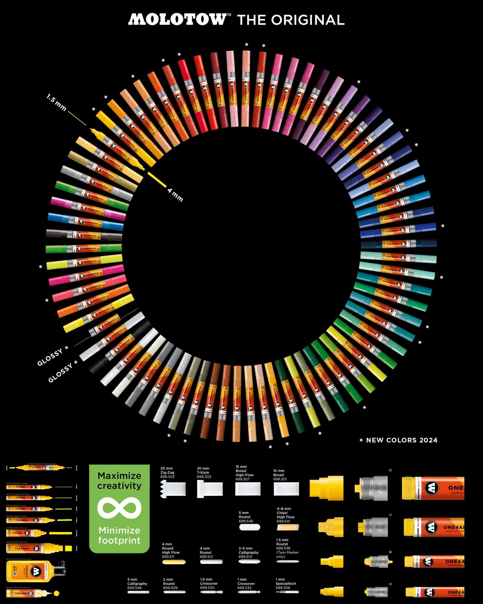 Молотов one4all, маркери молотов, маркери молотов набір, молотов акриловий маркер купити в CANS, доставка по Україні