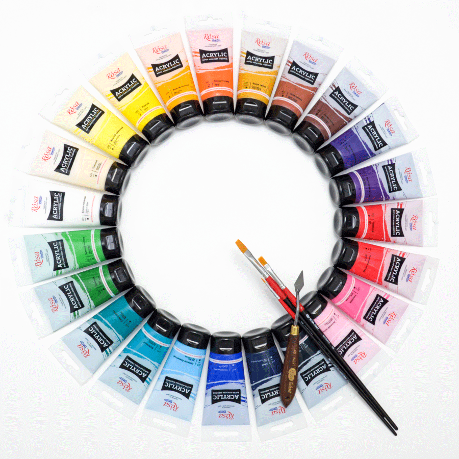 Фарба акрилова художня, види акрилових фарб, роса акрил, фарби акрилові купити на cans com ua